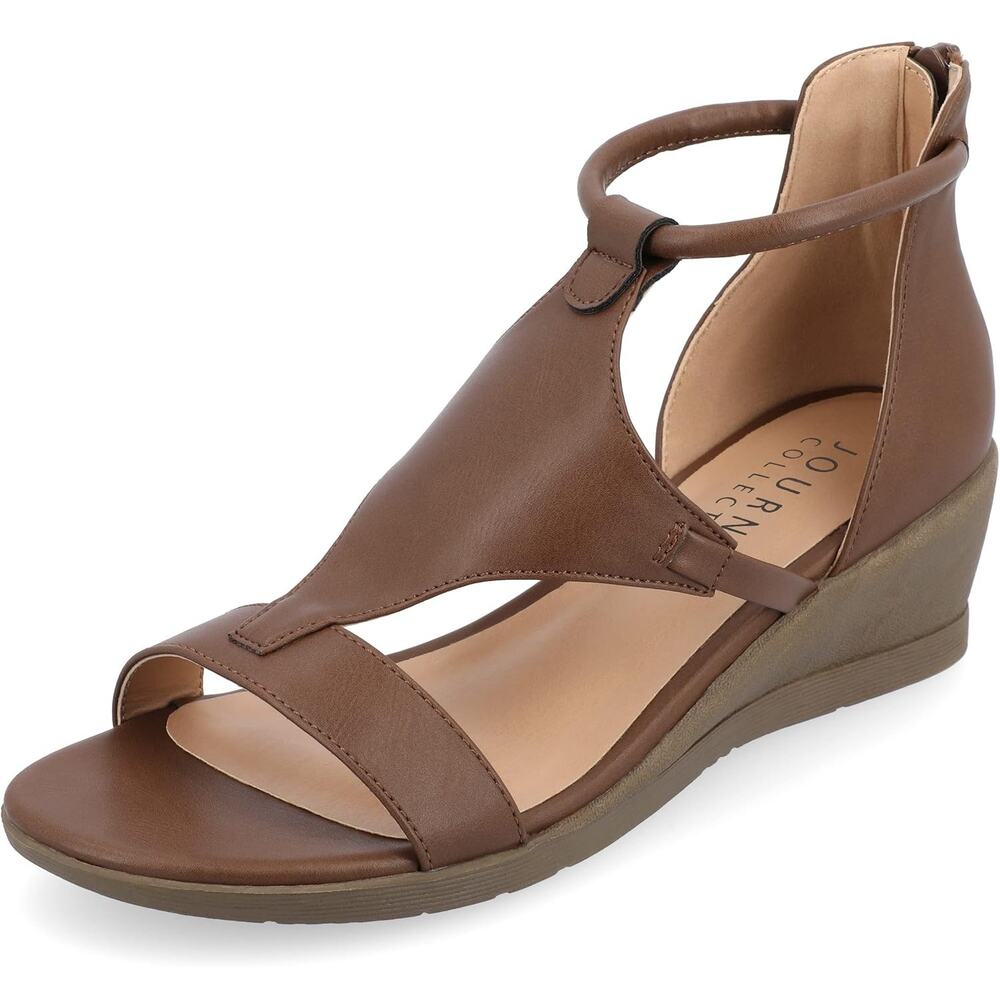 Journee Collection Brown Wedge Sandals